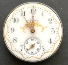 Antique 1907 Waltham Model 1907 161 Watch Movement Fancy Dial Ticks 0s 7j USA