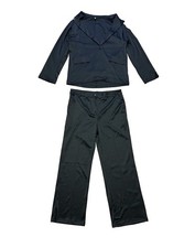 Men  s Black Two Piece Blazer And Pants Set Lightweight Business Casual Outfit