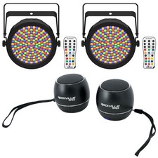 2 Chauvet DJ EZPAR 64 RGBA ILS Battery RGBA LED Par Wash Up-Lights Home Speakers