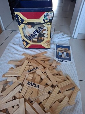 Kapla - 194er BOX Gebraucht- Holzbausteine, Spielklötze aus Holz mit Anleitung