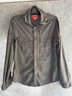 Craghoppers NosiLife Utility Shirt Mens Small Grey Adventure Safari Walking