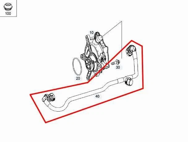 Mercedes-Benz E350 Sport 2012-16 4Matic 3,5 L AWD refuerzo de freno tubo de manguera de vacío Foto 2 de 4