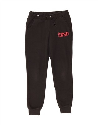 PUMA Womens Graphic Tracksuit Trousers Joggers UK 12 Medium Black DA22