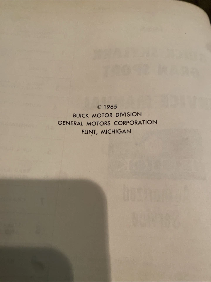 1965 Buick Manual de Serviço Skylark Gran Sport Todos os Modelos Loja Livro de Reparo Vintage - Imagem 3 de 4
