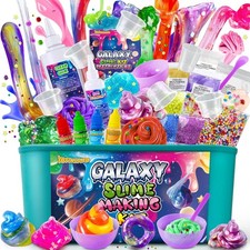 Galaxy Slime DIY Kit for Kids - Crunchy Colorful Slime Making Supplies