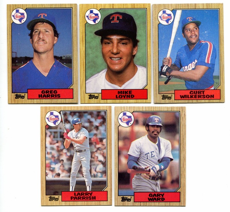 Lot Of (5) 1987 Topps Baseball Cards - Texas Rangers