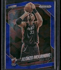 2024 Panini Prizm Black Alonzo Mourning Legends Blue Ice Prizms /125 #284 Heat