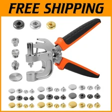 Leather Snap Fasteners Kit with Pliers - 90 Sets, 3 Sizes