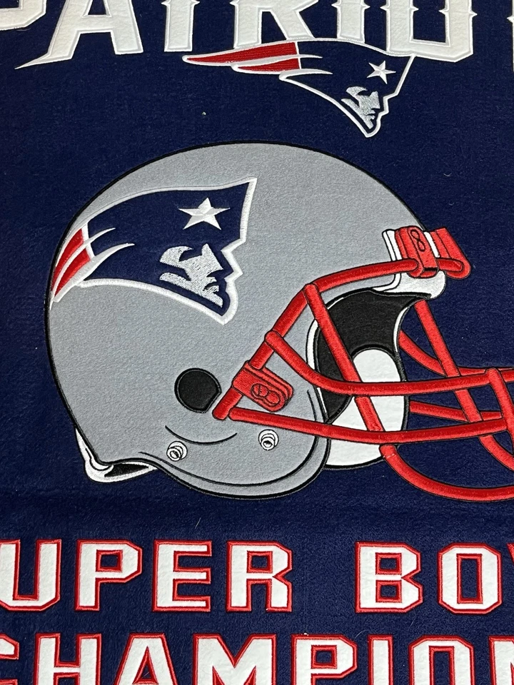 New England Patriots NFL Dynasty Championship Banner Wool Embroidered 24x36 - Image 4 of 4