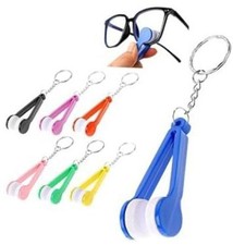 7Pcs Colourful Glasses Cleaner Tool with Keychain,Soft Cleaning Cloth Clip for