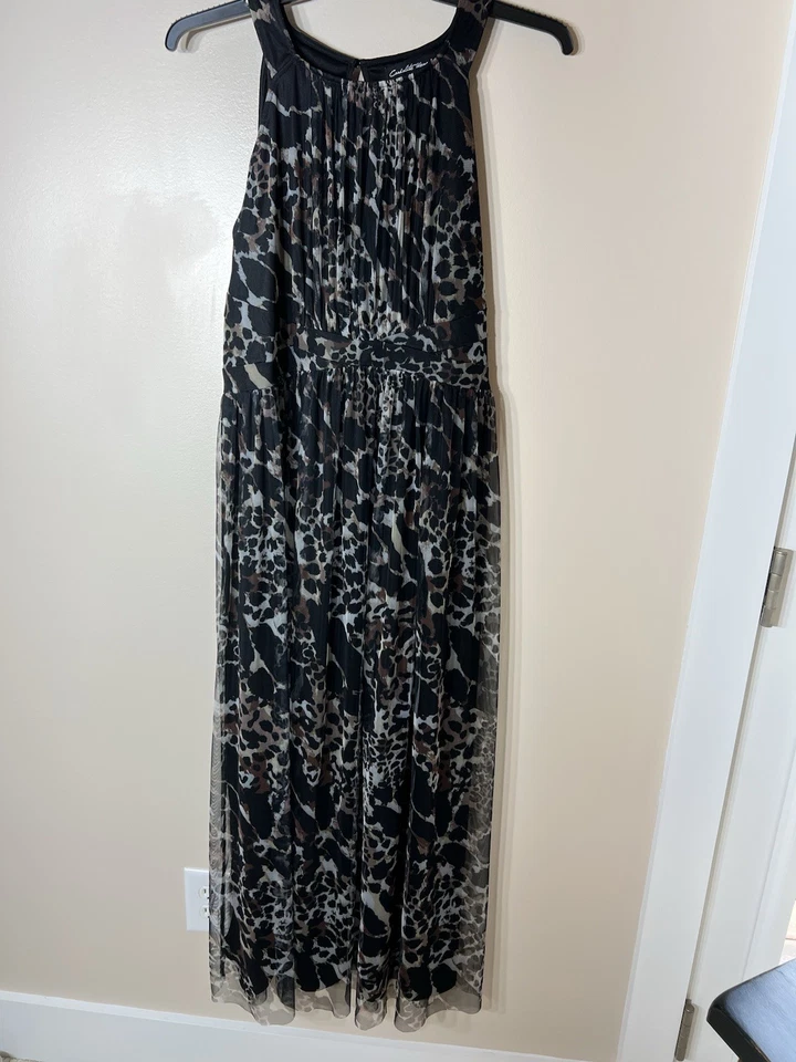 Vestido Candalite Para Mujer 1X Plus Maxi Animal Guepardo Red Elegante Fiesta Usado en Excelente Condición