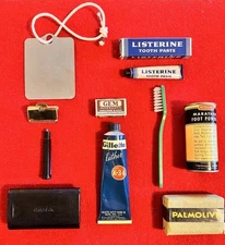 WWII-era Toilet articles Razor, Cream, Soap, Toothbrush & Paste, etc. (Lot of 8)