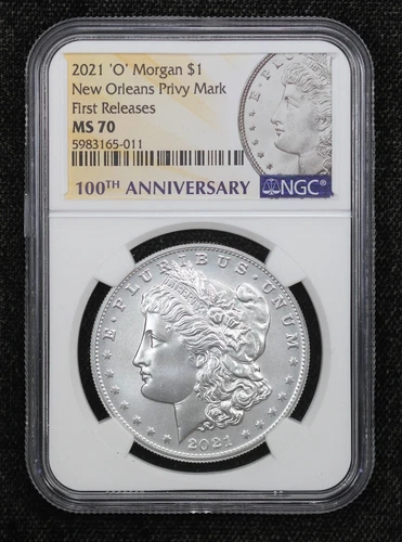 2021-O Morgan Dollar New Orleans Privy Mark NGC MS70 5FX3