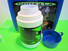THERMOS " BLUE PLASTIC GODZILLA LUNCHBOX AND THERMOS BOTTLE MISSING THE CAP " — photo 2