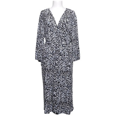 Miss E, Wickelkleid, Größe: XL, Schwarz/Weiß/Blau, Elasthan/Polyester #S2C