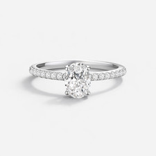 Oval Moissanite Ring 925 Sterling Silver 1ct 2ct Pave Engagement