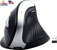 Wireless Ergonomic Vertical Mouse Rechargeable Tri Mode RGB Optical Multi Device