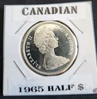 1965 Canadian Silver 50 Cents Uncirculated Half Dollar Coin