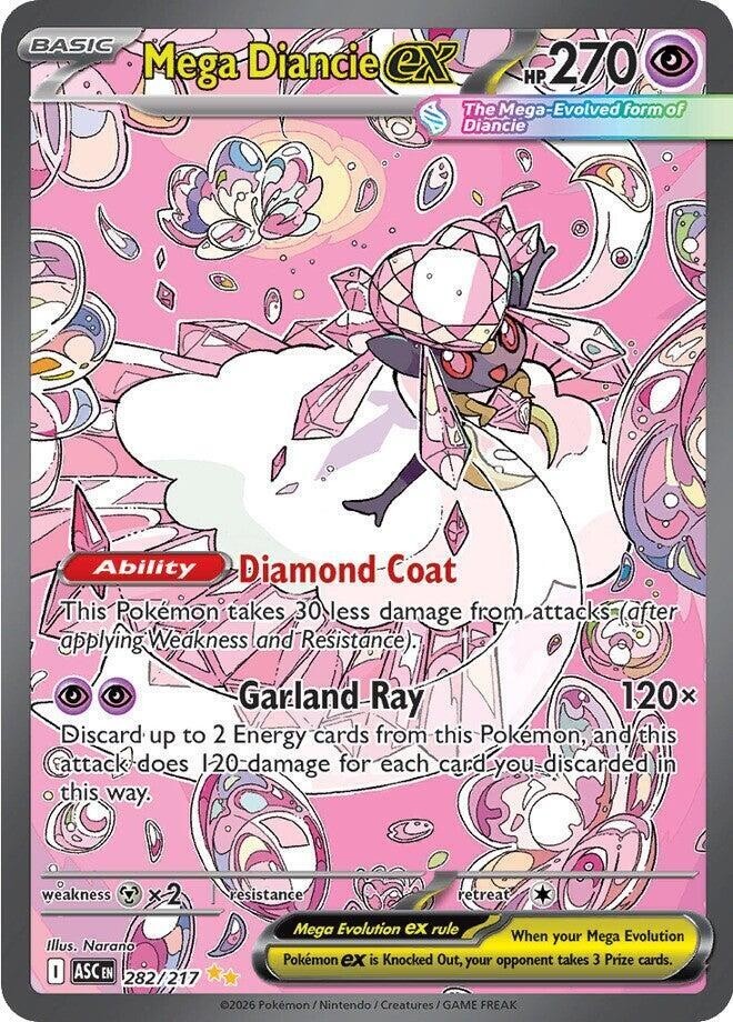 Mega Diancie EX 282/217 Pokemon Ascended Heroes SIR NM