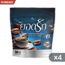 4x Yodrak Black Coffee Instant Powder Mix Drink Control Hunger No Sugar Healthy.