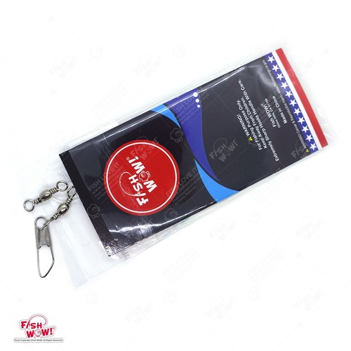 Fisch WOW! 10 Stück Angeln Hoochies Rig 4,75 Zoll lila schwarz Tintenfisch 5/0 Oktopus Haken - Bild 6 von 6