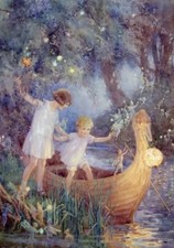 Vintage Birthday Card Boat to Fairyland Fairies - Beautiful Nostalgic Greeting C