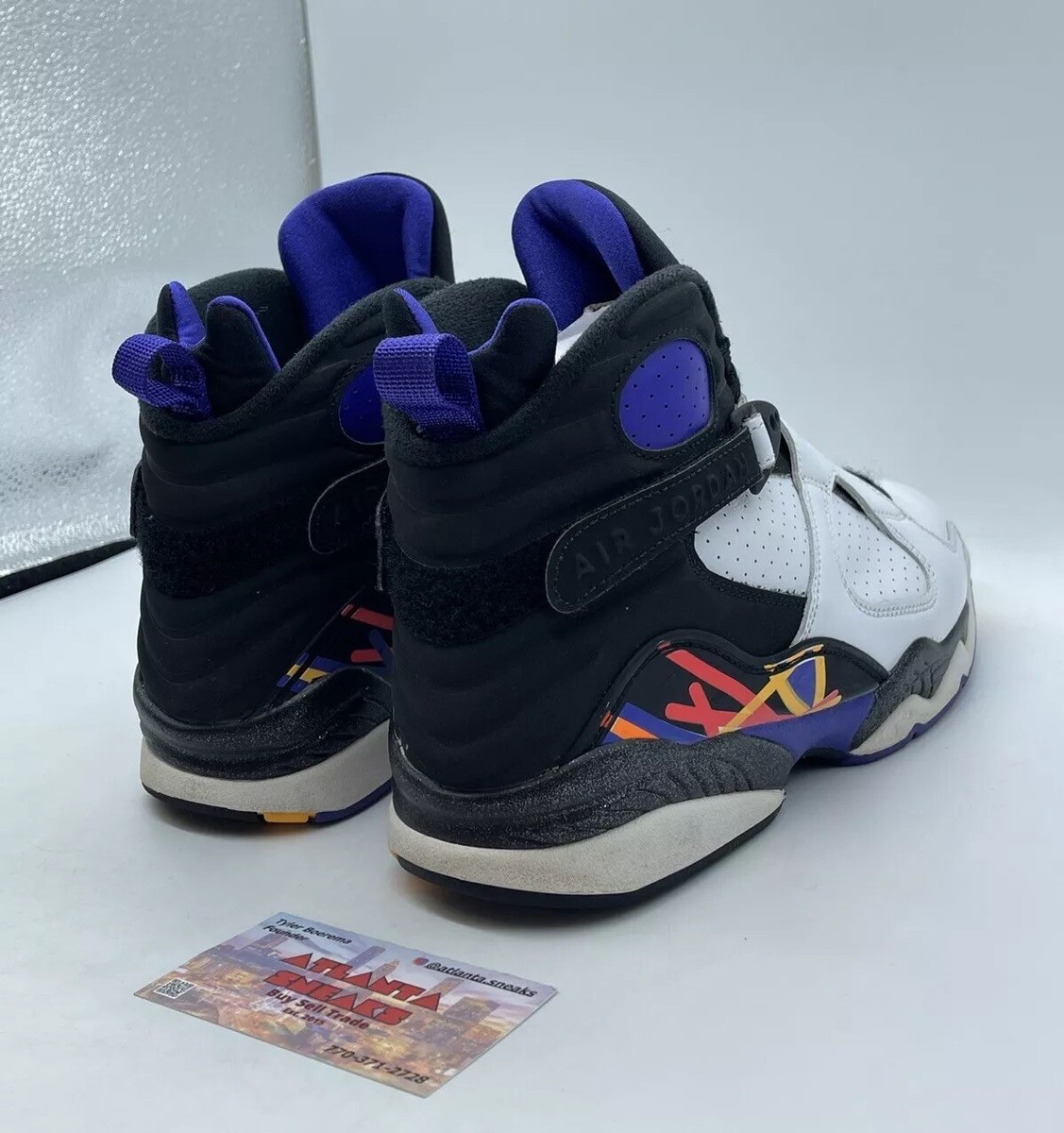 Size 8.5 - Air Jordan 8 Three-Peat White Black Purple Red