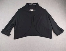 Jamie Nicole Collection Cardigan Open Made In USA Womens 2X Black Cuffed Sleeves