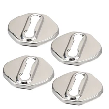 4x Polished Silver Stainless Steel Door Latch Striker Cover Fits 16-23 Tacoma