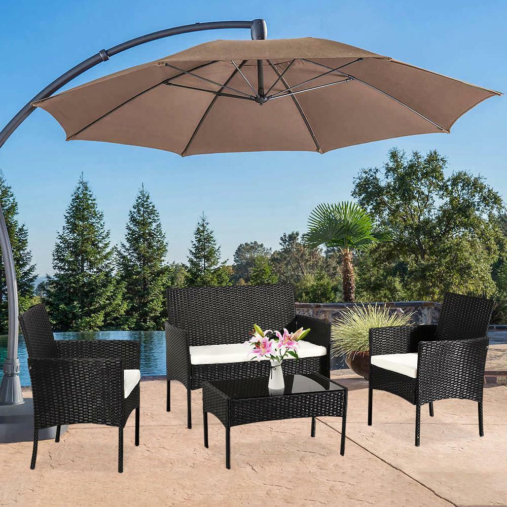 South Bay Traditional White Wicker Patio Glider Loveseat Sofa Outdoor Furniture For Sale Online Ebay