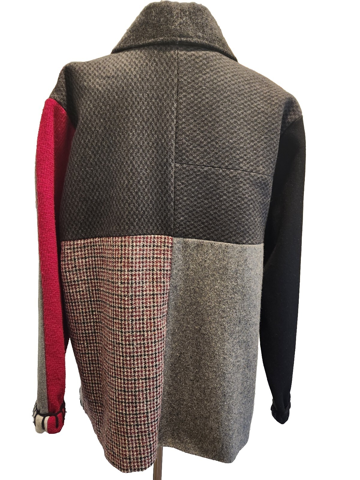 Vintage Crazy Quilt Jacket Wool Patchwork Coat Wo… - image 6