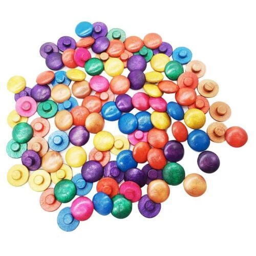 Деревянные разноцветные пуговицы для обивки/тафтинга