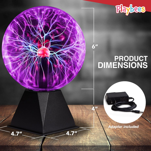 Colorful Plasma Ball - 7 Inch - Static Electricity in a Vacuum Pressurized Glass - Picture 2 of 12