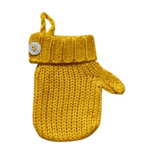 Knit Mitten Christmas Ornament 4" Golden Ochre