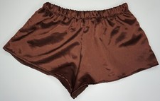 MEN'S SATIN BOXER SHORTS BROWN SIZE S