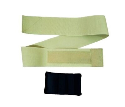 Beige Umbilical Hernia Support Belt Abdominal Navel Truss One Removeable Cushion