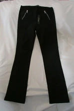 Ladies "Labijou" Size L, Black, Pull On, Mid Rise, Zipper Deco, Leggings