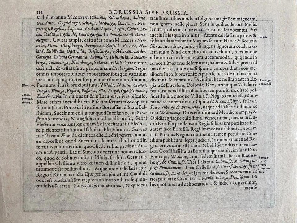 ANTIQUE MAP of Poland  "Borussia Sive Prussia"  by Mercator,  c. 1628 - Image 3 of 3