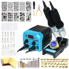 145W Pyrography Machine Set Wood Burning Pen Tool Kit Burner w/ 51 Tips+20 Nibs