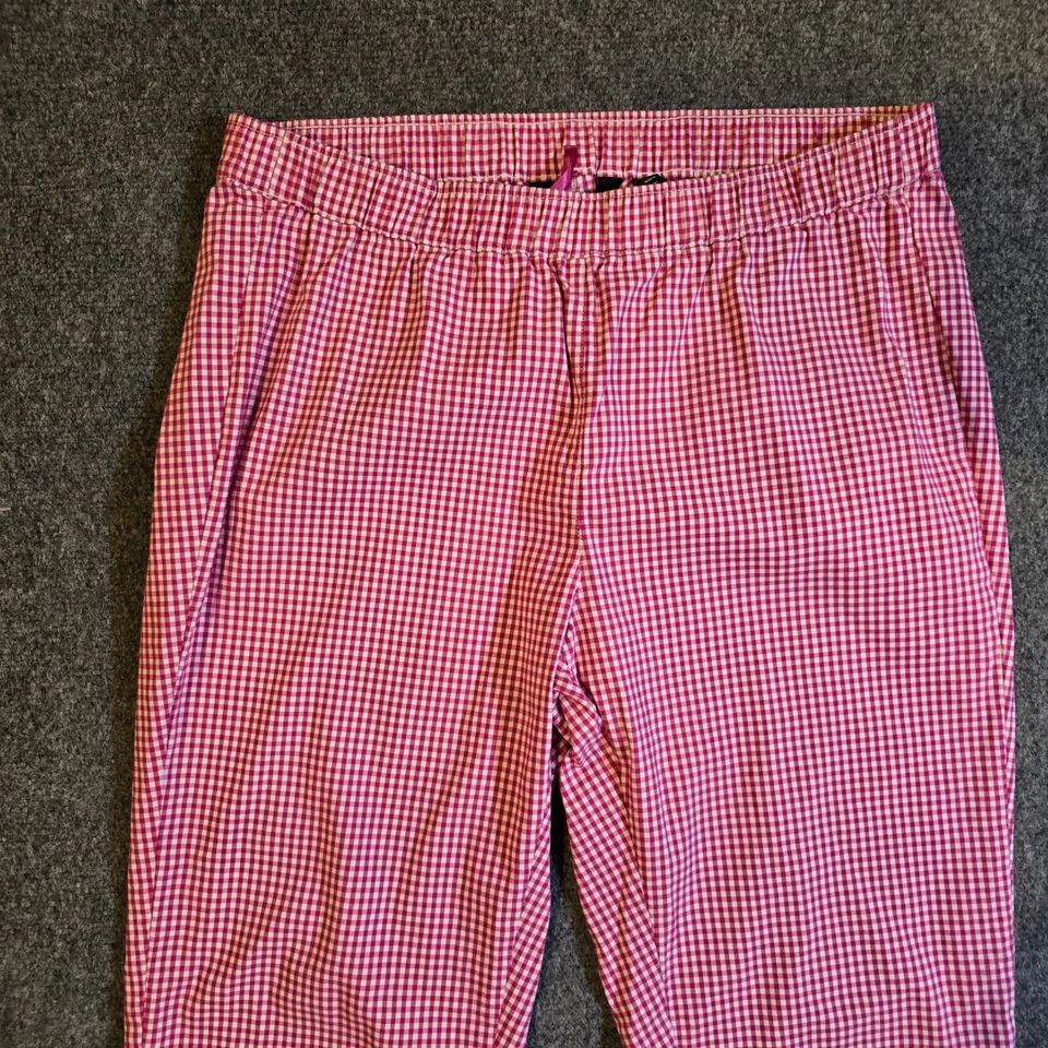 Pantalones Ulla Popken Mujer 16 Rosa Blanco Guinga Cuadros Pull On Cónico Elastizados Informales Foto 2 de 4