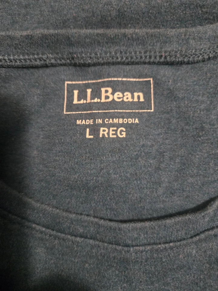 LL Bean Mujer Verde Jersey Camiseta Grande Foto 3 de 3