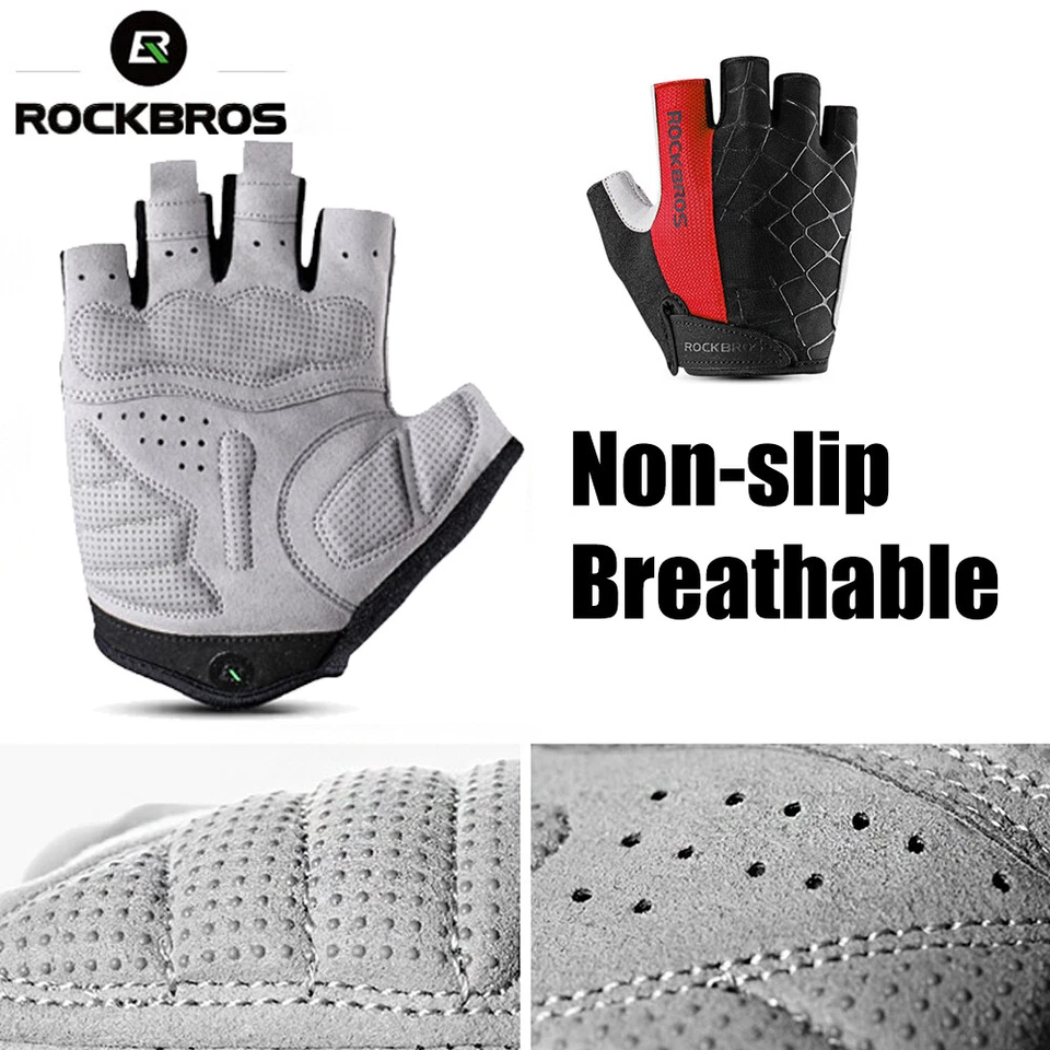 Men' s Motorcycle Fingerless Half Finger Driving Biker Gloves Anti Slip Gloves - Image 3 of 4