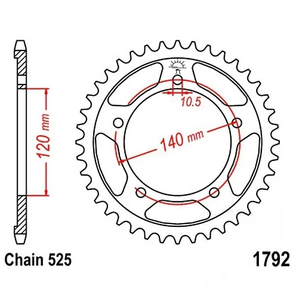 Kettenrad Stahl 48-ZäHne 525-Teilung FüR Triumph Daytona 600 Bj. 2003-2004-image