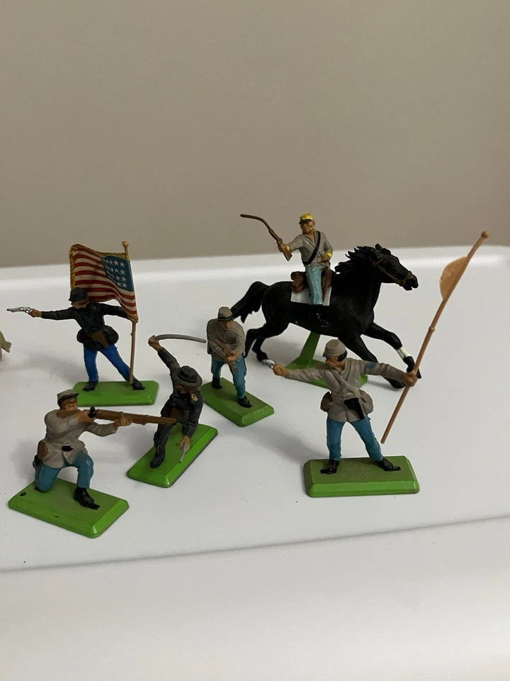 Lote De Colección De 10 Britains LTD Detalle Juguete Soldado Guerra Civil de Estados Unidos Unión Con Bandera Foto 4 de 4