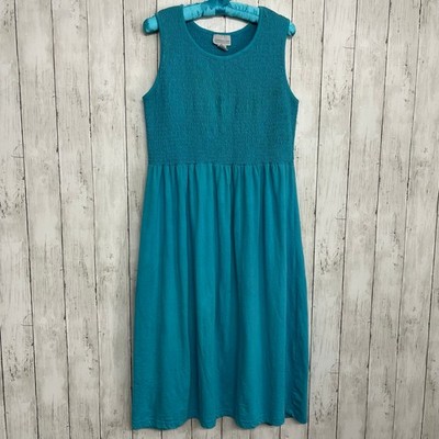 Company One Blue Chore Dress L Distressed Stained Garden Work Artist Smock