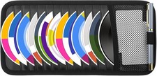 Car Cd Visor Organier With 12 Dvd Sleeves Mesh Pocket Pen Hold Color Black