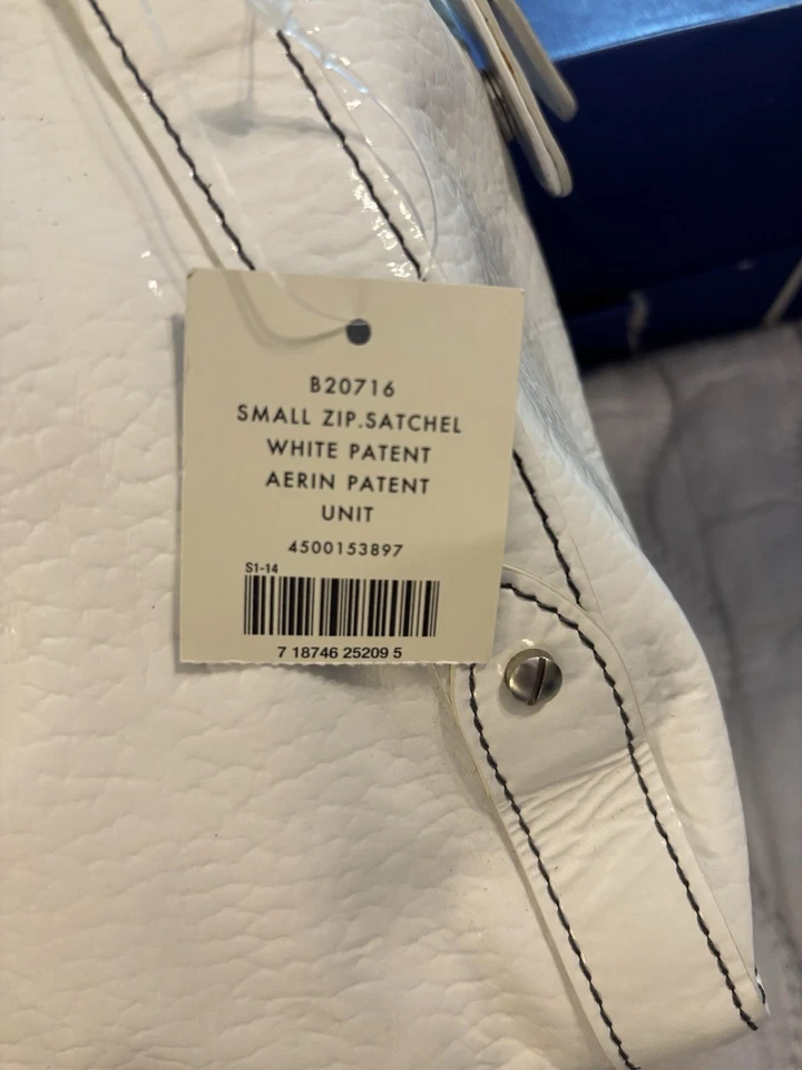 Bolso de hombro Cole Haan grande de cuero blanco tejido charol bolso de diseñador Foto 2 de 4