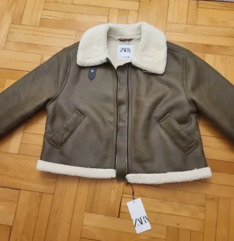 Zara NEW Khaki Double Faced Jacket Size L 5854/226 - Image 3 of 4