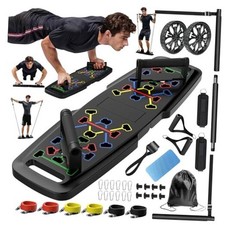 Push Up Board,Home Gym,Portable Exercise Equipment,Pilates Bar and 20 Black