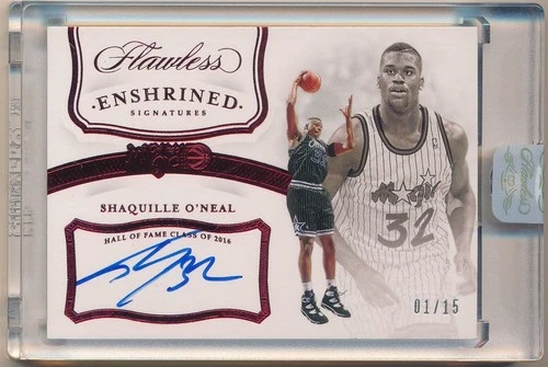 SHAQUILLE O'NEAL 2019/20 PANINI FLAWLESS ENSHRINED RUBY AUTOGRAPH SP AUTO #01/15